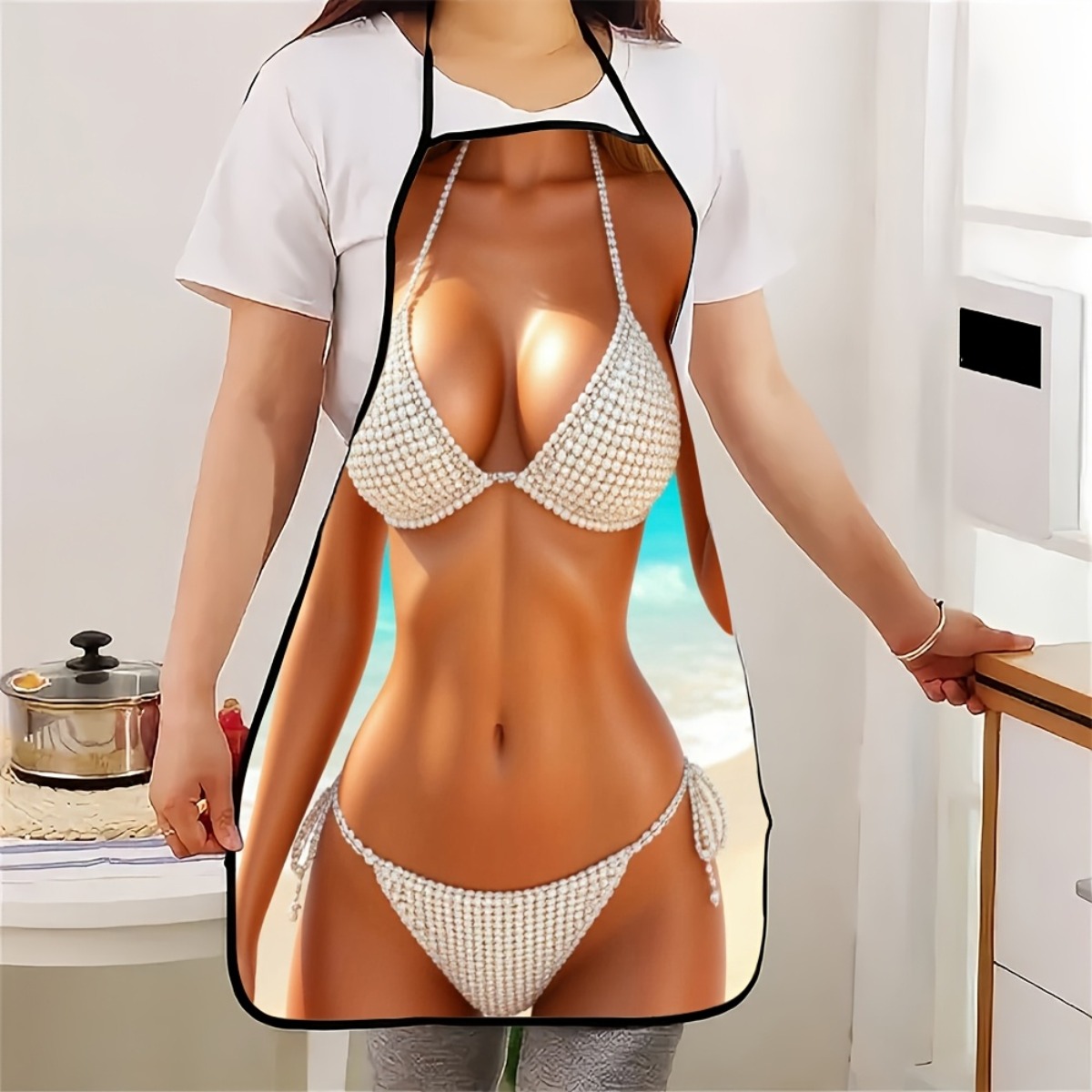 Baking Kitchen At Home - 1 adet Bikini Desenli Önlük -