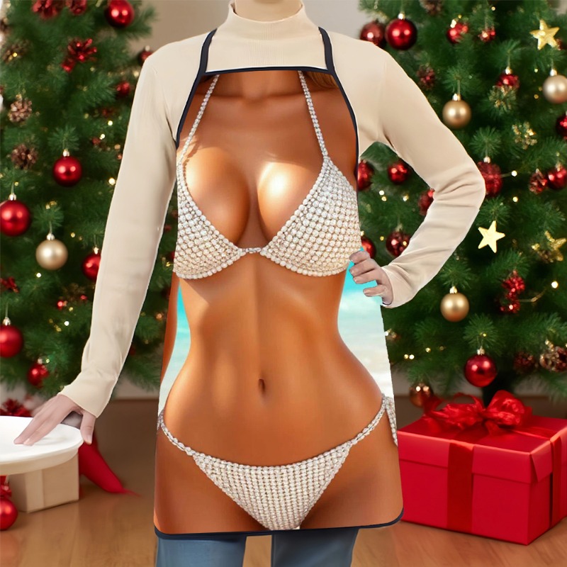 Baking Kitchen At Home - 1 adet Bikini Desenli Önlük -