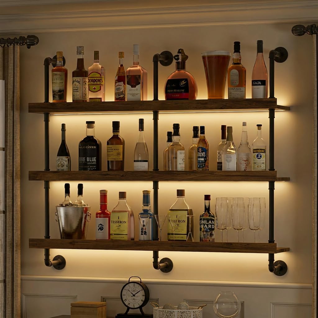 Kitchen Zo - Duvara Monte LED Işıklı Üç Katmanlı