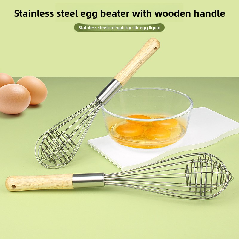 Kitchen Baking Blender - 10/12 İnç Ahşap Saplı Paslanmaz Çelik