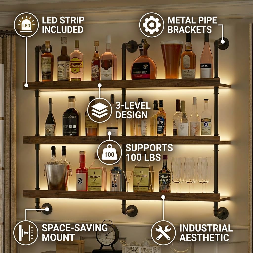 Duvara Monte LED Işıklı Üç Kat - Kitchen Zo incelemesi ve fiyatı